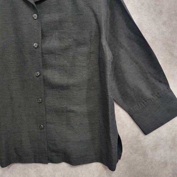 Vintage Easy Spirit Silk Linen Blend Minimalist Button Down XL - Picture 5 of 10